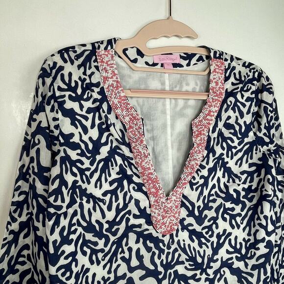 Lilly Pulitzer Courtney Navy Blue Treasure Tunic Dress Size XS - Picture 5 of 10